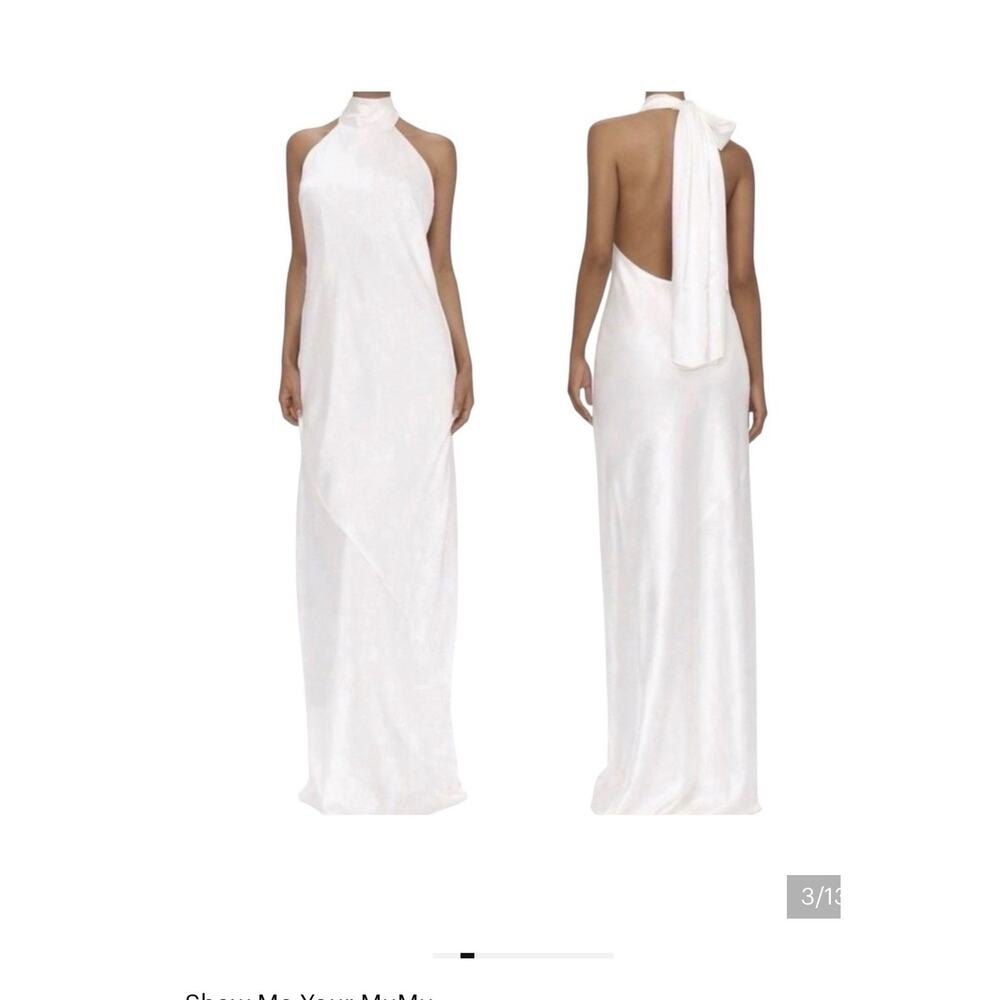 $198 Show Me Your Mumu Lisa Maxi Dress Womens Medium White Luxe Satin - Picture 4 of 6